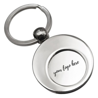 Shopping Trolley Token Key Ring In Round Coin Style