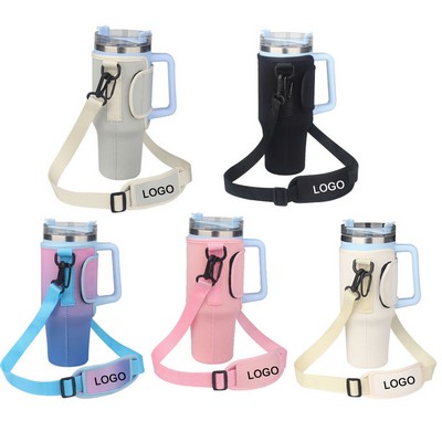 40 Oz. Adjustable Tumbler Sleeve Carrier Bag with Strap