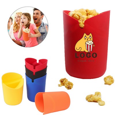 Foldable Silicone Popcorn Snack Bucket