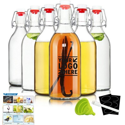 16 Ounces Flip Top Glass Bottle with Airtight Lids