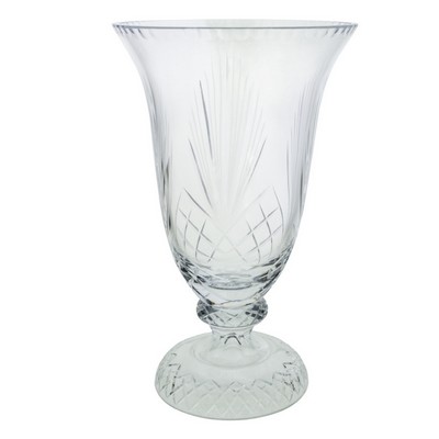 14" Grand European Crystal Cut Vase