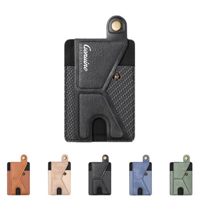 Magnetic Leather Phone Card Holder