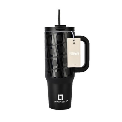 Black LL Double Walled Insulated 40 OZ Tumbler With Straw