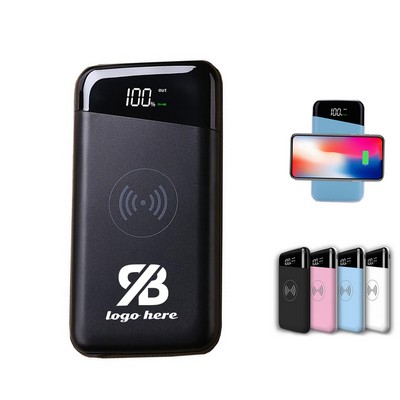 8000 mAh Wireless Power Bank With LED Display