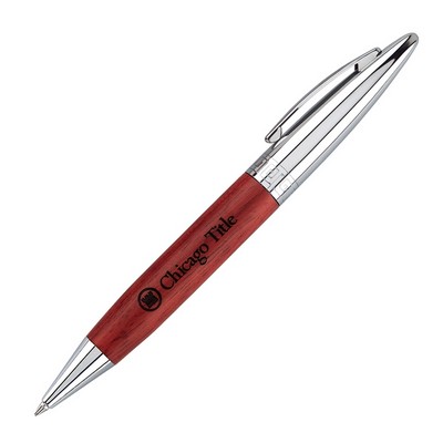 Terrific Timber-5 Twist Action Ballpoint Pen w/Shiny Chrome Accents