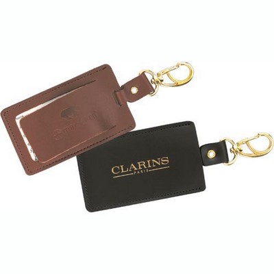 Top Grain Leather Swivel Luggage Tag (Domestic)