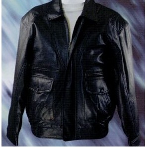 Men's Lambskin Bomber Jacket - Black