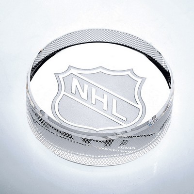 Official Size Crystal Hockey Puck Award (3"x1")