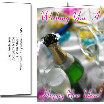 New Year Greeting Cards w/Imprinted Envelopes (5"x7")