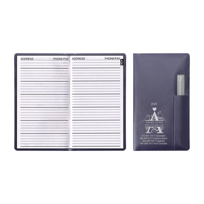 Executive Vinyl Cover Address Book with Pen