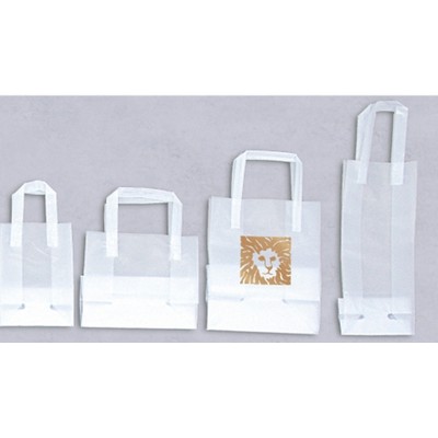 Frosted Clear High Density Tri-Fold Handle Shopping Bag (5"x3"x7 1/2")