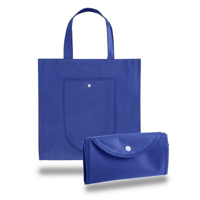 Foldable Non Woven Tote Bag w/ Snap Closure - Blank (14 3/4"x14 3/4")