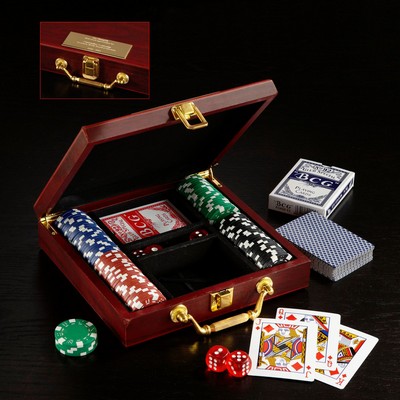 Wooden Box Poker Set