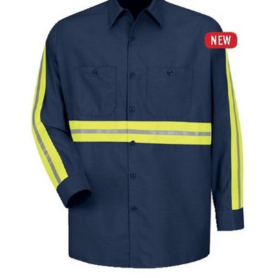 Red Kap® Long Sleeve Enhanced Visibility Industrial Work Shirt