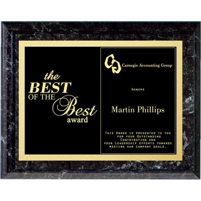 Black Marble Finish Award Plaque 7"x9"