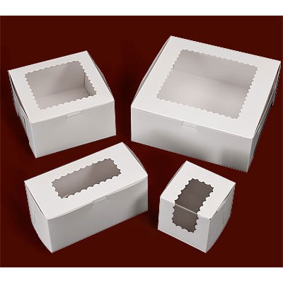 Ohio Valley Waterfall Windowed White Cupcake Box (4"x4"x4")