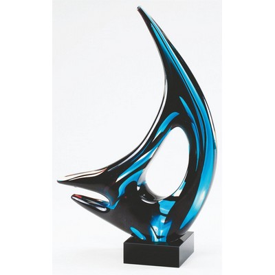 Aqua Fin Art Glass Award (13½")