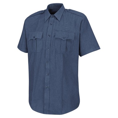 Men's Sentry™ Plus Shirt w/ Zipper & Short Sleeves - French Blue Heather