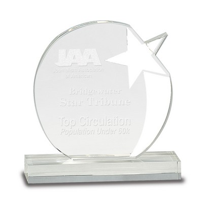 Clear Shooting Star Round Crystal Award