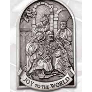 Full Size Stock Design Joy to the World Pewter Ornament