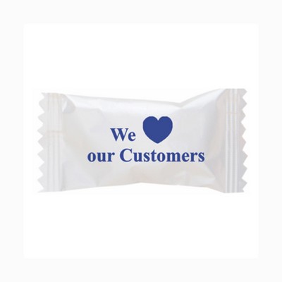 Assorted Pastel Chocolate Mints In A "We Love Our Customers" Wrapper