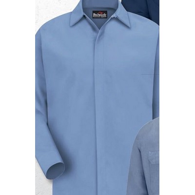 Bulwark™ Men's Concealed-Gripper Front Pocketless Work Shirt - Light Blue