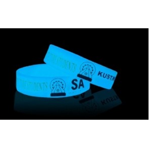 Custom 3/4" Glow In Dark Silicone Wristband