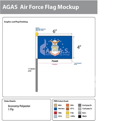 Air Force Stick Flags 4x6 inch