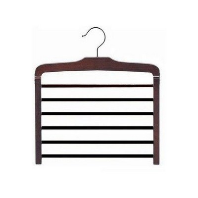 Wooden Walnut & Chrome Specialty Multi-Pant Hanger