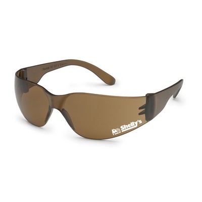 Mocha frame, universal-fit temple, mocha lens, Starlite safety glasses