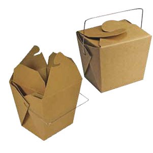 Quart Sized Chinese Take-Out Brown Kraft Box