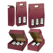 Bordeaux Texture Ribbed Italian 3 Wine Bottle Box w/Dividers