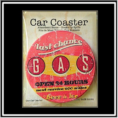 Single Packaged Absorbent Stone Car Coaster (2.5" Diameter) - Full Bleed Print