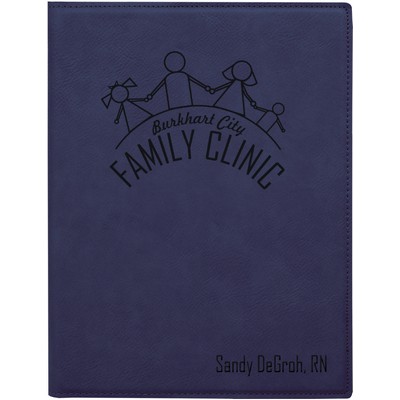 Blue Leatherette Mini Portfolio w/Notepad (7 x 9")