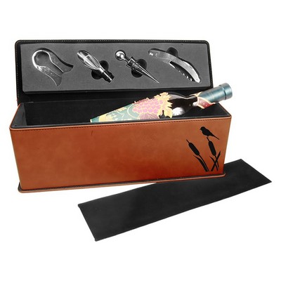 Rawhide Leatherette Single Wine Box with Tools