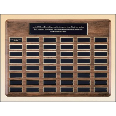 American Walnut Perpetual Plaque, 22 x 30", 48 plates