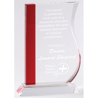 Elegant Movement Red / Clear Crystal Award - 7 1/2'' H