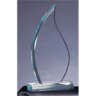 Acrylic Flame Award, Jade, Small (4-1/4"x9")