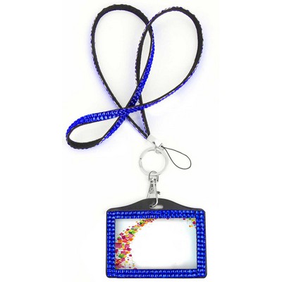 Rhinestone Badge & Lanyard Combo