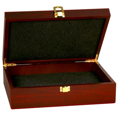 10.25" x 7.5" x 3.1" Rosewood Finish Gift Box