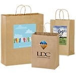 Short Run Imprinted Kraft Brown Bag (16"x6"x12")