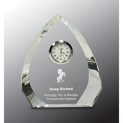 5 1/2" Clear Crystal Arch Award with Clock