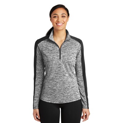 Sport-Tek® Ladies' PosiCharge® Electric Heather Colorblock 1/4 Zip Pullover Shirt