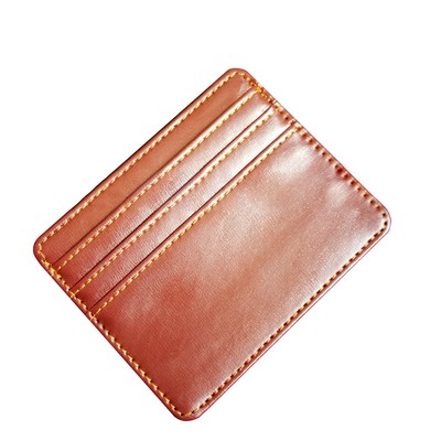 Mini Faux PU Leather Card Holder