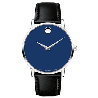 Movado® Classic Museum Watch (Black/Blue)