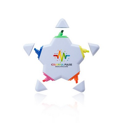 Star Shaped 5 Color Highlighters