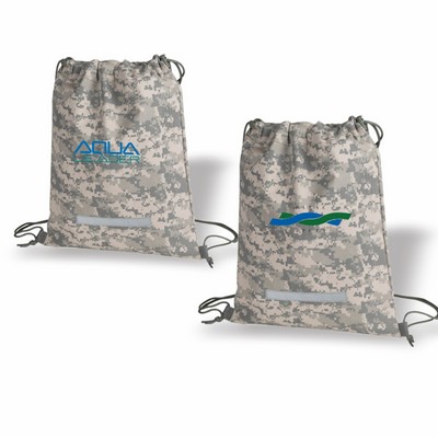 Digital Camo Drawstring Backpack