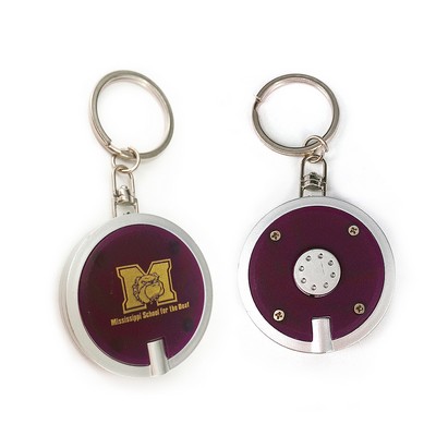 Round Plastic LED Key Chains