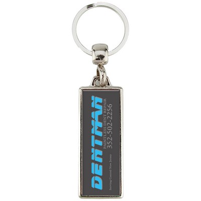 Metal Key Tag, Rectangular with Rectangular Printed Image on 2 Sides