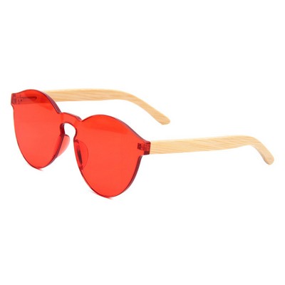 Bamboo Sunglasses - Red Lenses